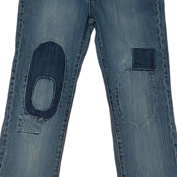 Pepe London 73 Patchwork Flared Jeans Women Size 30 x 31 Blue Denim Vintage Y2K - Picture 2 of 13